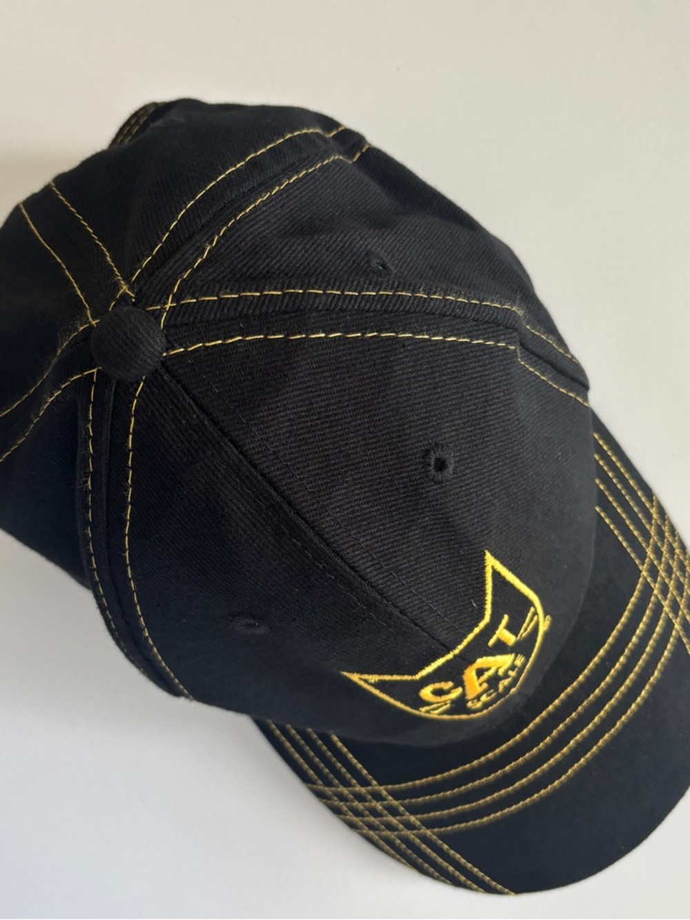 CAT Scale Denim Ball Cap Black/Yellow StrapBack Vintage EUC - Picture 5 of 8